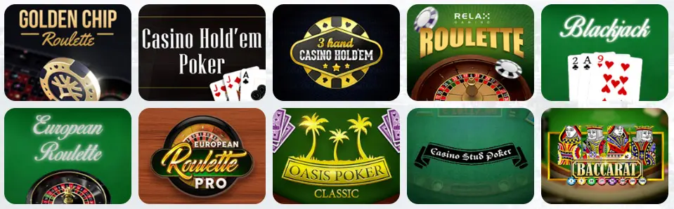 Jeux de table au Nevada Win Casino