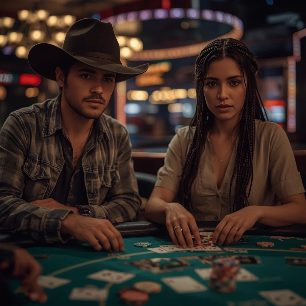 photo de deux joueurs de poker NEVADA WIN CASINO