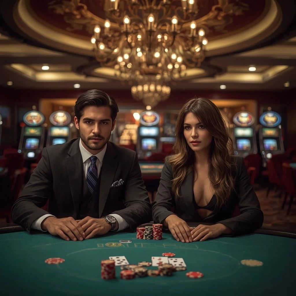 Deux joueurs de poker dans un NEVADA WIN CASINO
